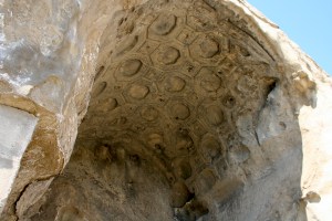 Many of the decorative aspects of the site hace been lost to erosion and earthquakes, but a few hints at their presence do remain.