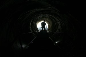 Walking from the site down through the hill to the river below that would have supplied the residents with water for daily needs and transportation.