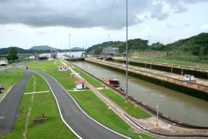 The empty canal looks more like a road than an engineering marvel.